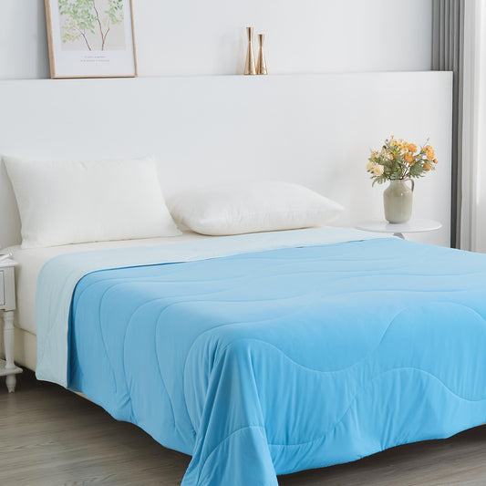 APSMILE Silk Cooling Comforter, Q-Max>0.4, Dual-Sided Cooling Fabric, Breathable Lightweight Blanket for Hot Sleepers and Night Sweaters, Blue