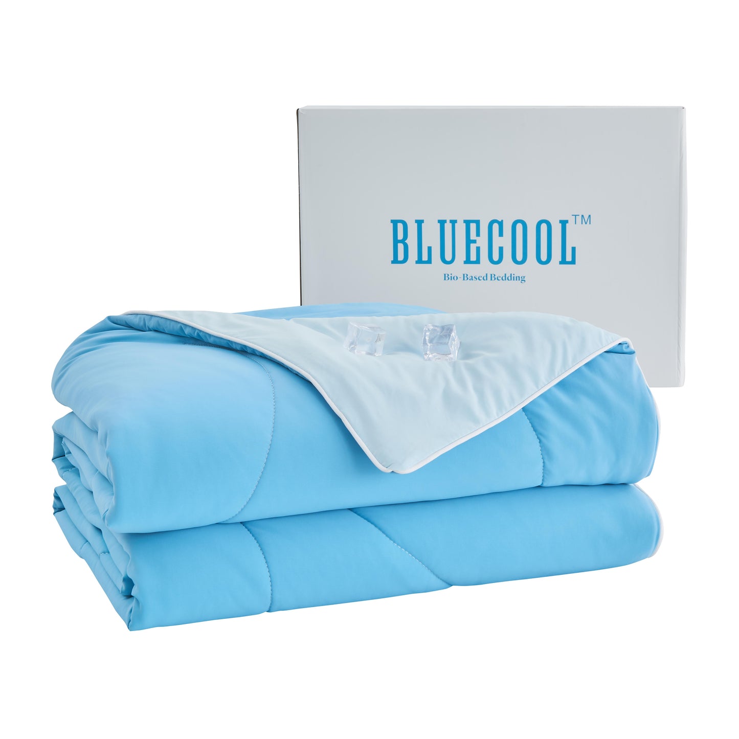 APSMILE Silk Cooling Comforter, Q-Max>0.4, Dual-Sided Cooling Fabric, Breathable Lightweight Blanket for Hot Sleepers and Night Sweaters, Blue