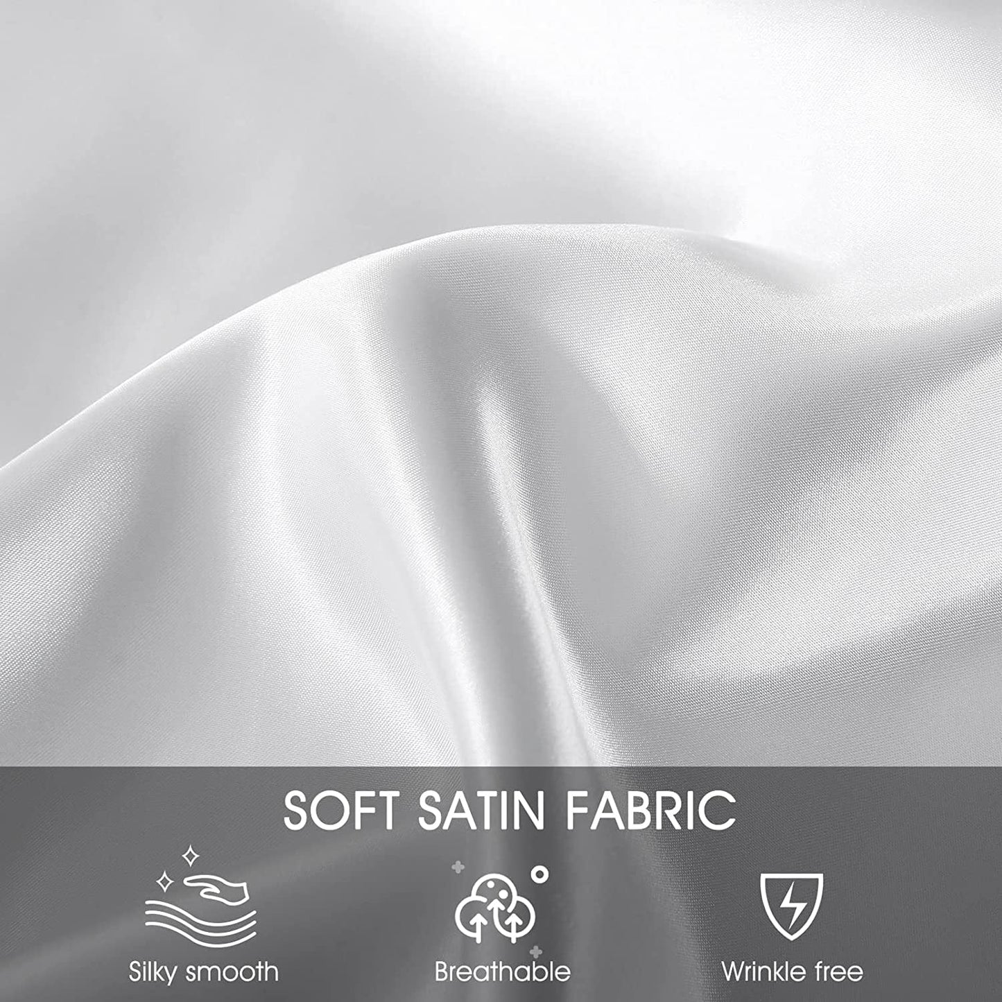 APSMILE Satin Pillowcases for Hair and Skin,Soft and Smooth Silk-Like Cooling Pillow Covers,Silky Pillow Cases,2 Pack