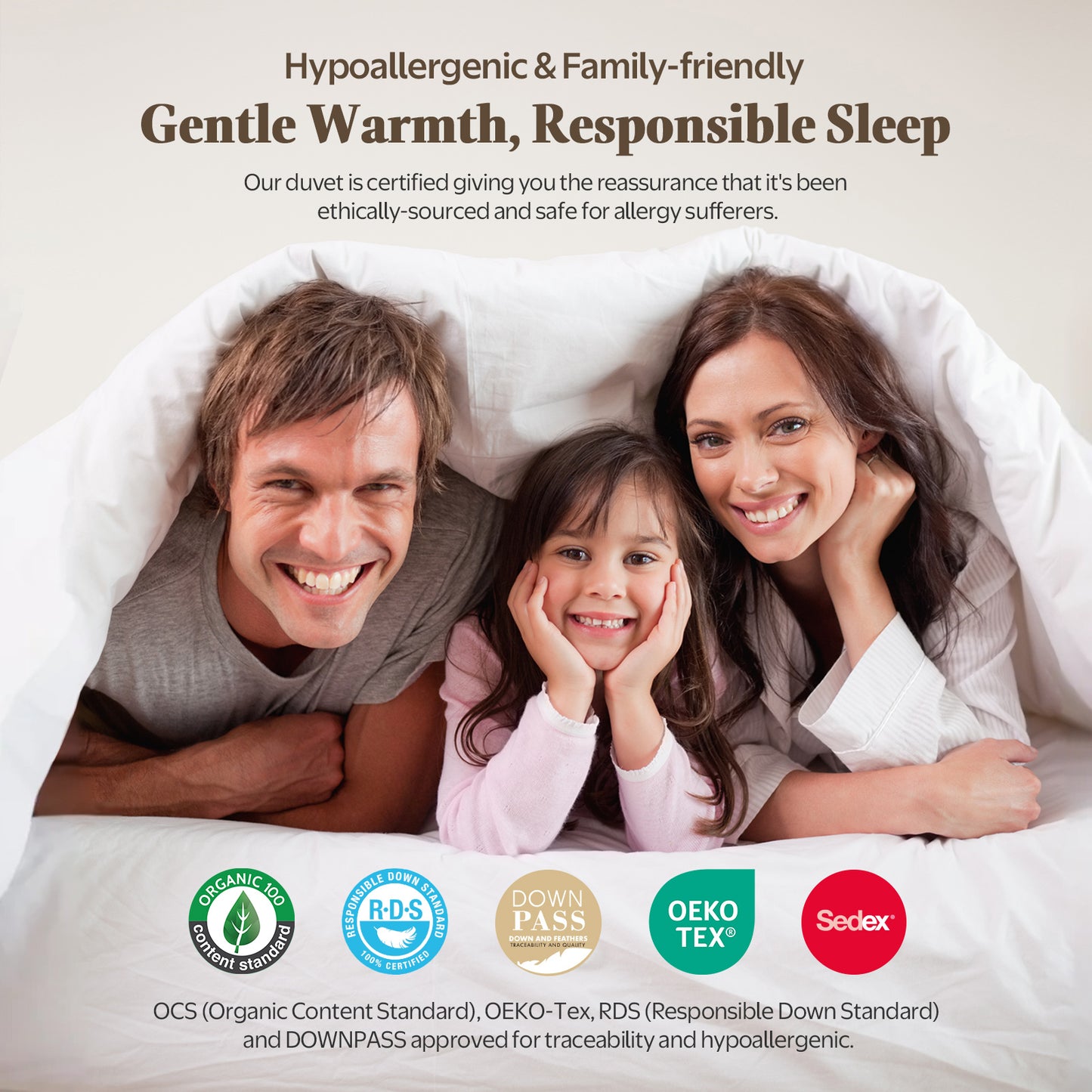 APSMILE Feathers Down Comforter Soft 100% Organic Cotton Cover Bed Comforter All Season Duvet Insert,White