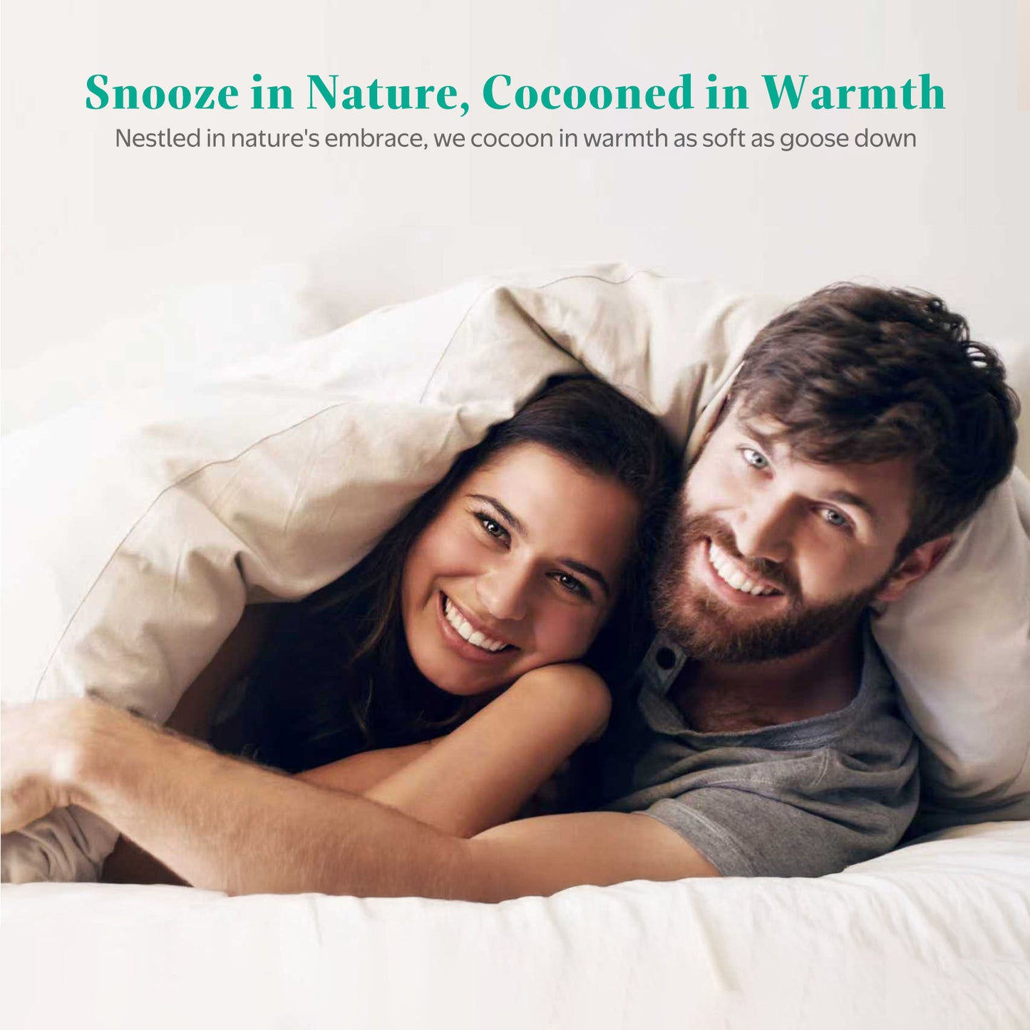 APSMILE Goose Feather Down Comforter,100% Organic Cotton All Season Down Duvet,750 FP Duvet Insert Medium Warmth Bed Comforter(Ivory White)