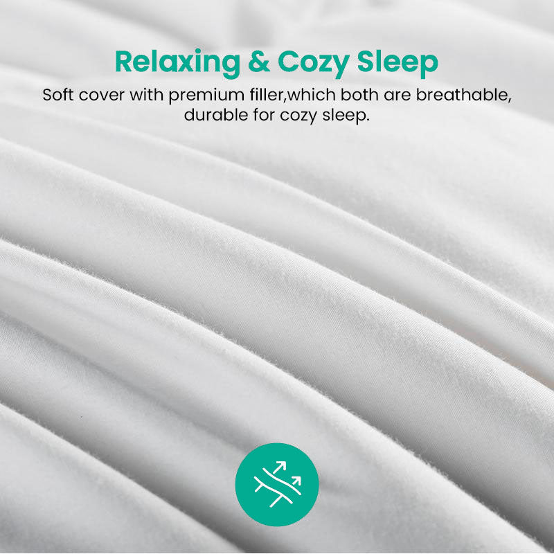 APSMILE Feather Down Comforter-Soft Poly Cotton Cover Duvet Insert-Hotel Quality Medium/Lightweight Warmth Bed Comforte,White