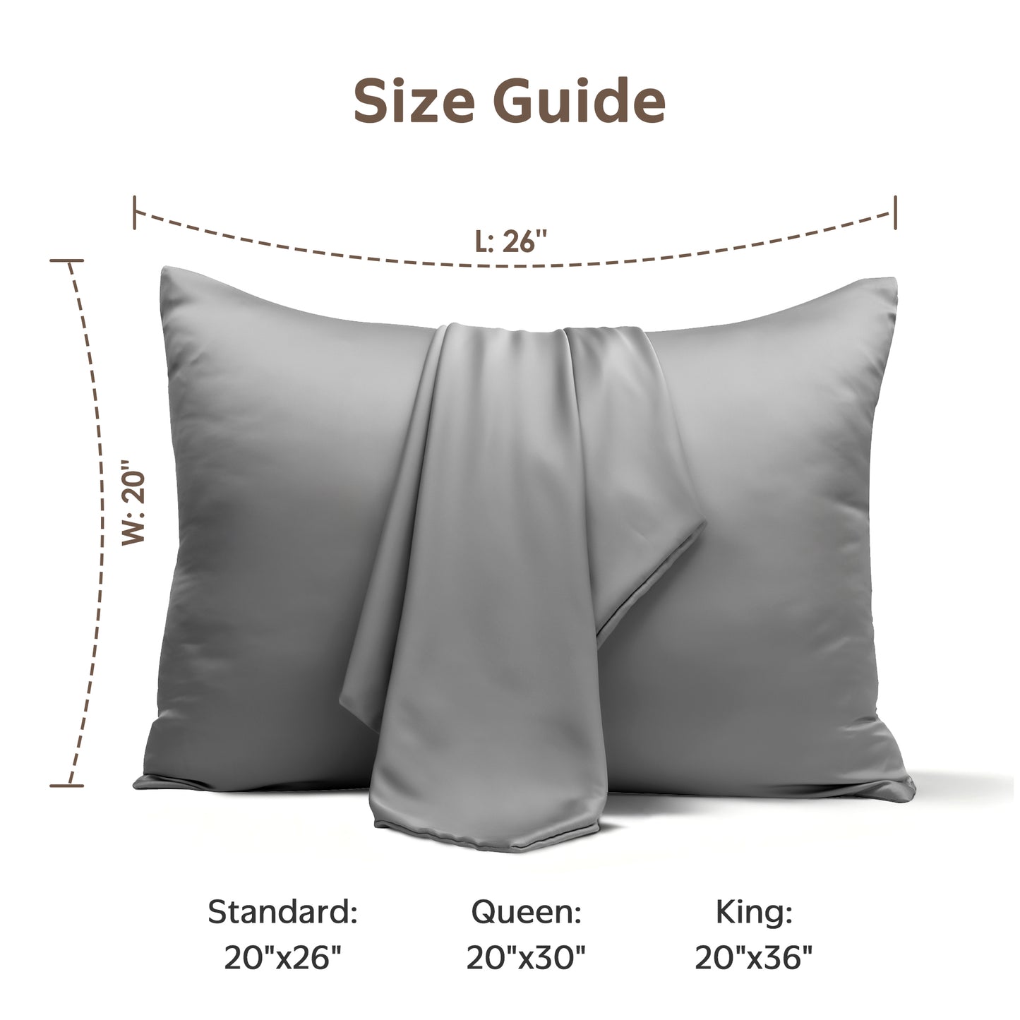 APSMILE Satin Pillowcases for Hair and Skin,Soft and Smooth Silk-Like Cooling Pillow Covers,Silky Pillow Cases,2 Pack