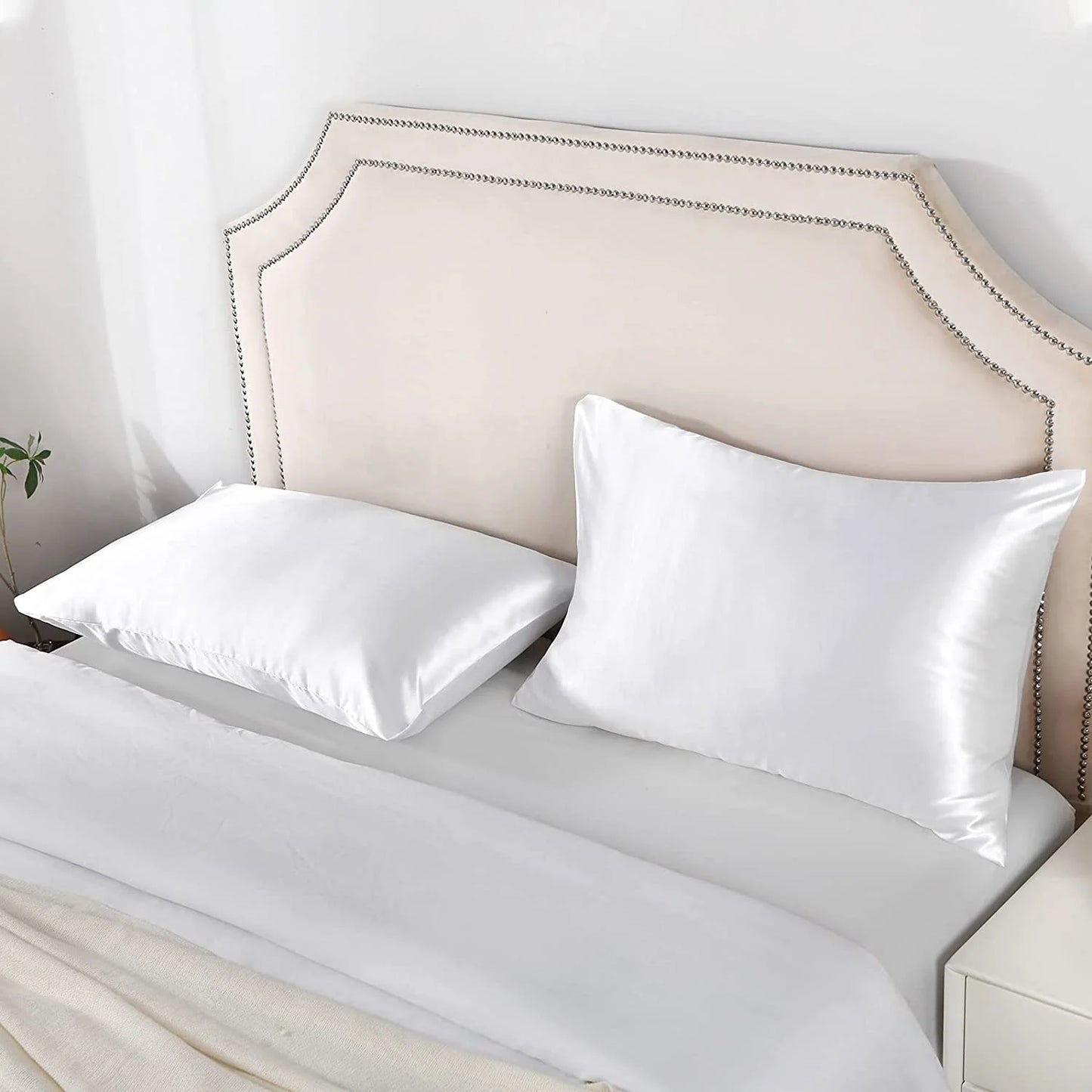APSMILE Satin Pillowcases for Hair and Skin,Soft and Smooth Silk-Like Cooling Pillow Covers,Silky Pillow Cases,2 Pack