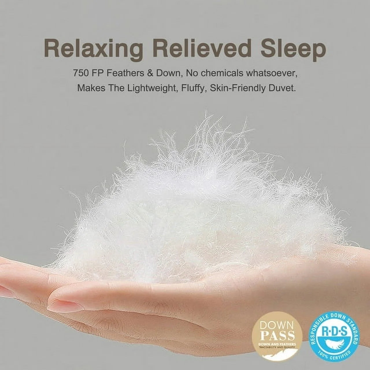 APSMILE Luxurious Fluffy Goose Feather Down Comforter,All Season Ultra Soft Duvet Insert, Medium Warmth 750 FP Hotel Collection Bed Comforter (White)