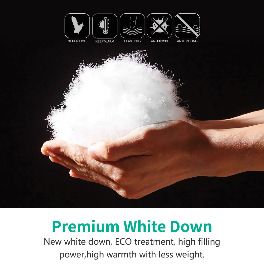 Luxurious Hungarian Goose Feathers Down Comforter 1600TC Ultra-Soft Pima Cotton Duvet Insert
