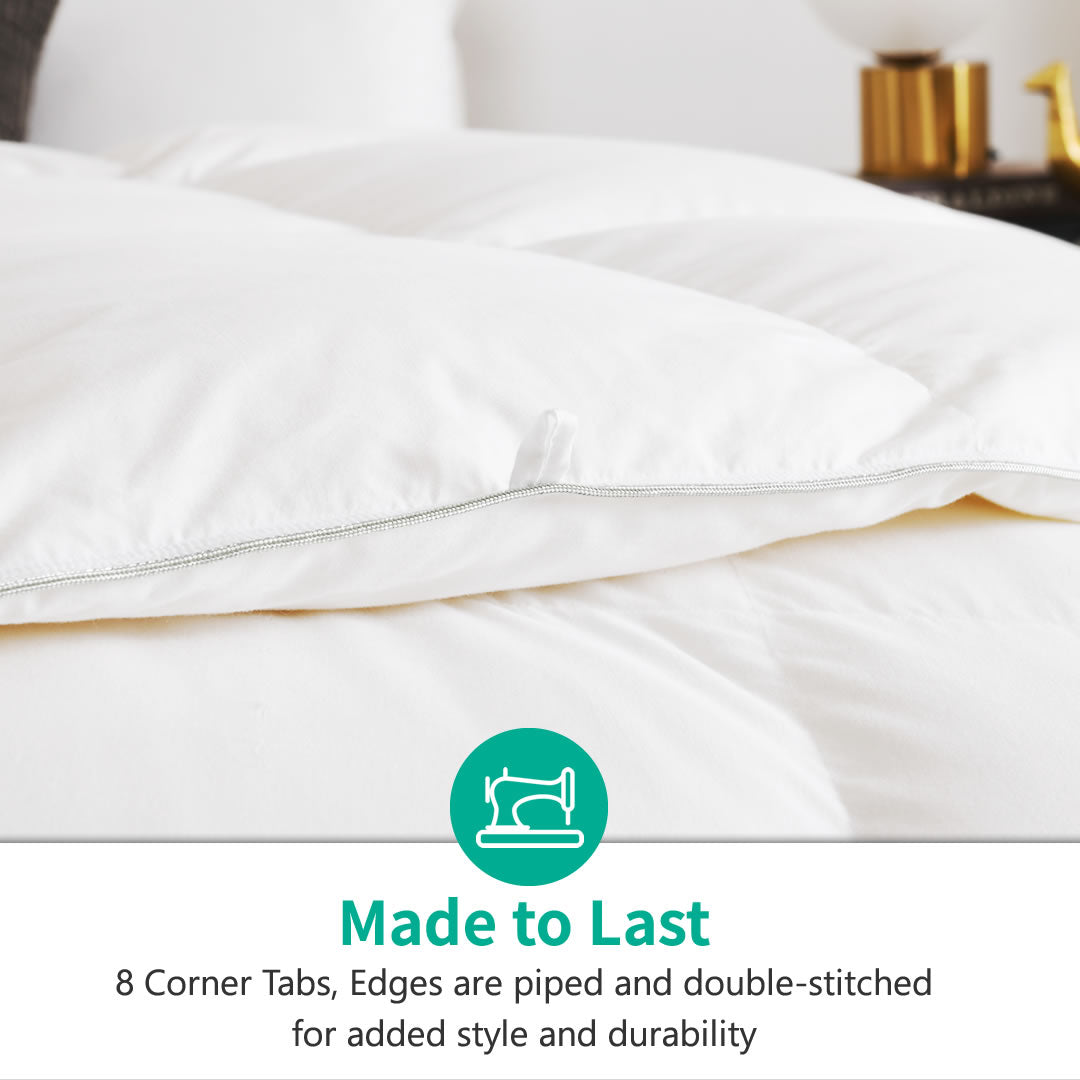 Luxurious Ultra-Soft Egyptian Cotton Feathers Down Comforter, 750 Fill-power European Goose Down Feather Duvet Insert