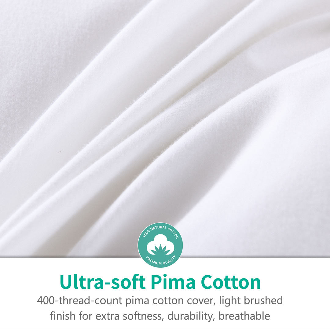 Luxurious Hungarian Goose Feathers Down Comforter 1600TC Ultra-Soft Pima Cotton Duvet Insert