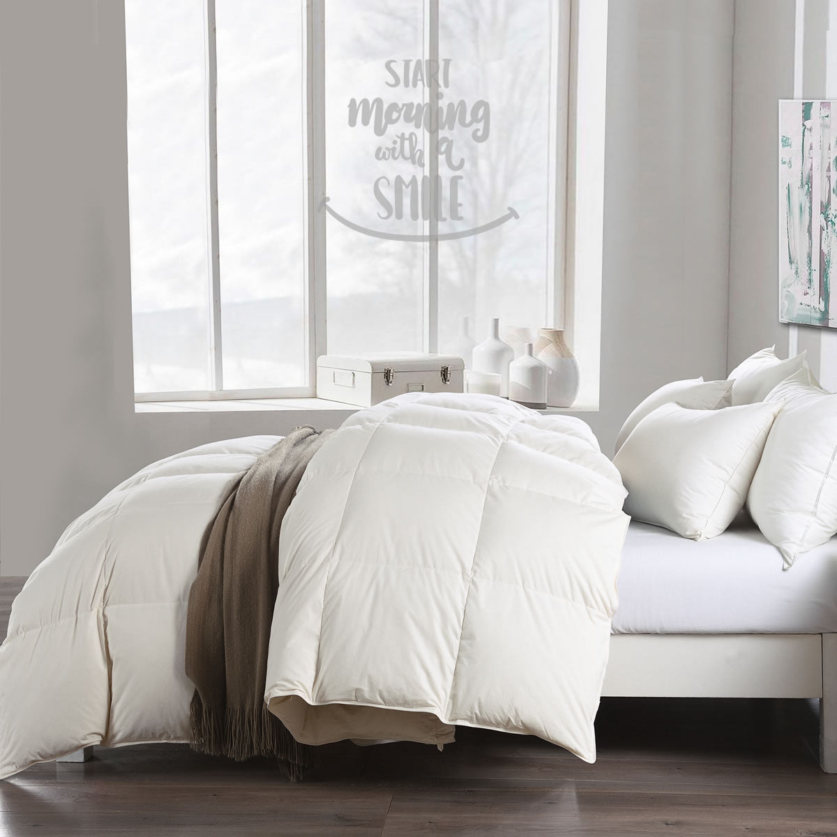 Luxury Siberian Goose Down Comforter - 100% Organic Cotton, 650 Fill-power Goose Feather Down Duvet Insert