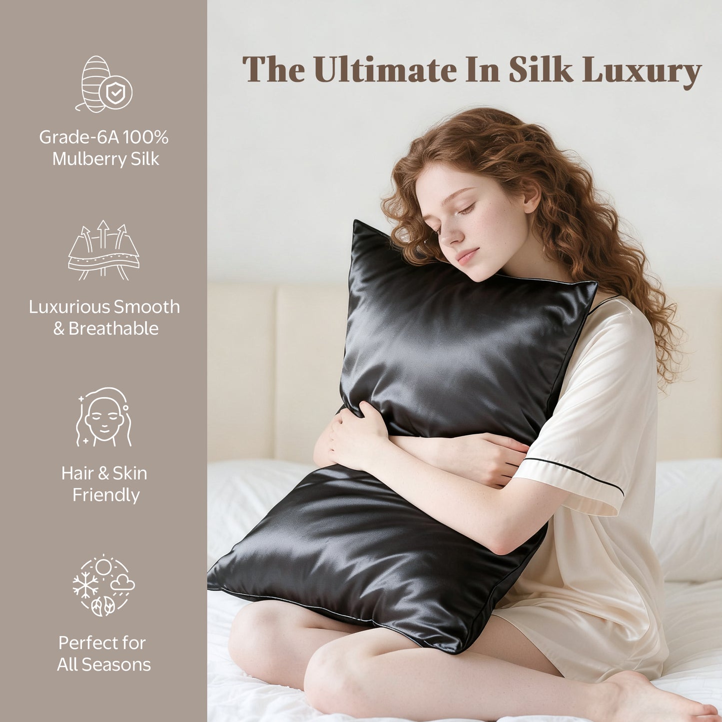 APSMILE Satin Pillowcases for Hair and Skin,Soft and Smooth Silk-Like Cooling Pillow Covers,Silky Pillow Cases,2 Pack