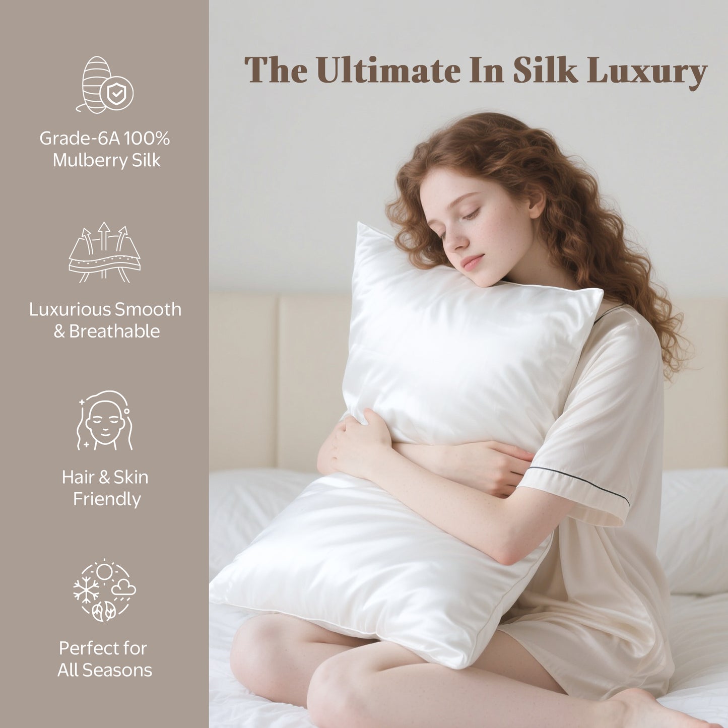 APSMILE Satin Pillowcases for Hair and Skin,Soft and Smooth Silk-Like Cooling Pillow Covers,Silky Pillow Cases,2 Pack