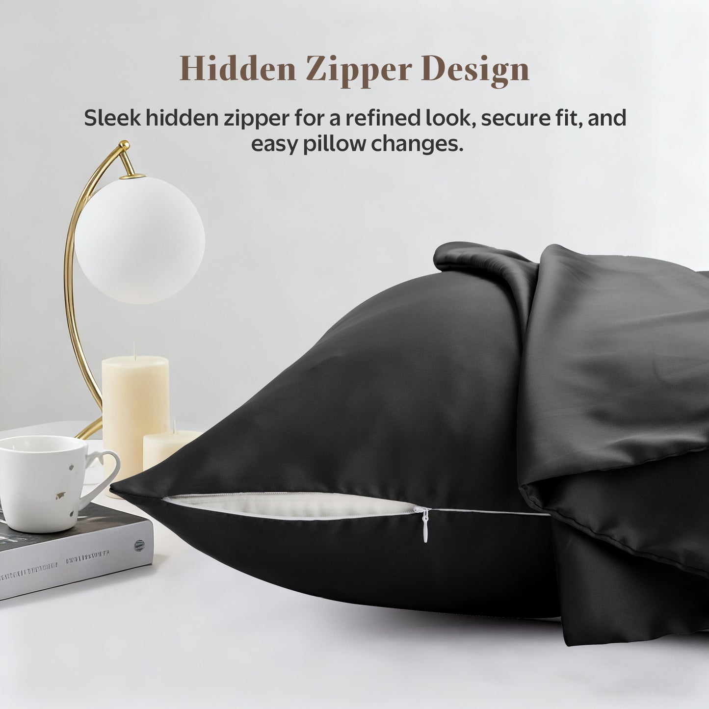 APSMILE Satin Pillowcases for Hair and Skin,Soft and Smooth Silk-Like Cooling Pillow Covers,Silky Pillow Cases,2 Pack