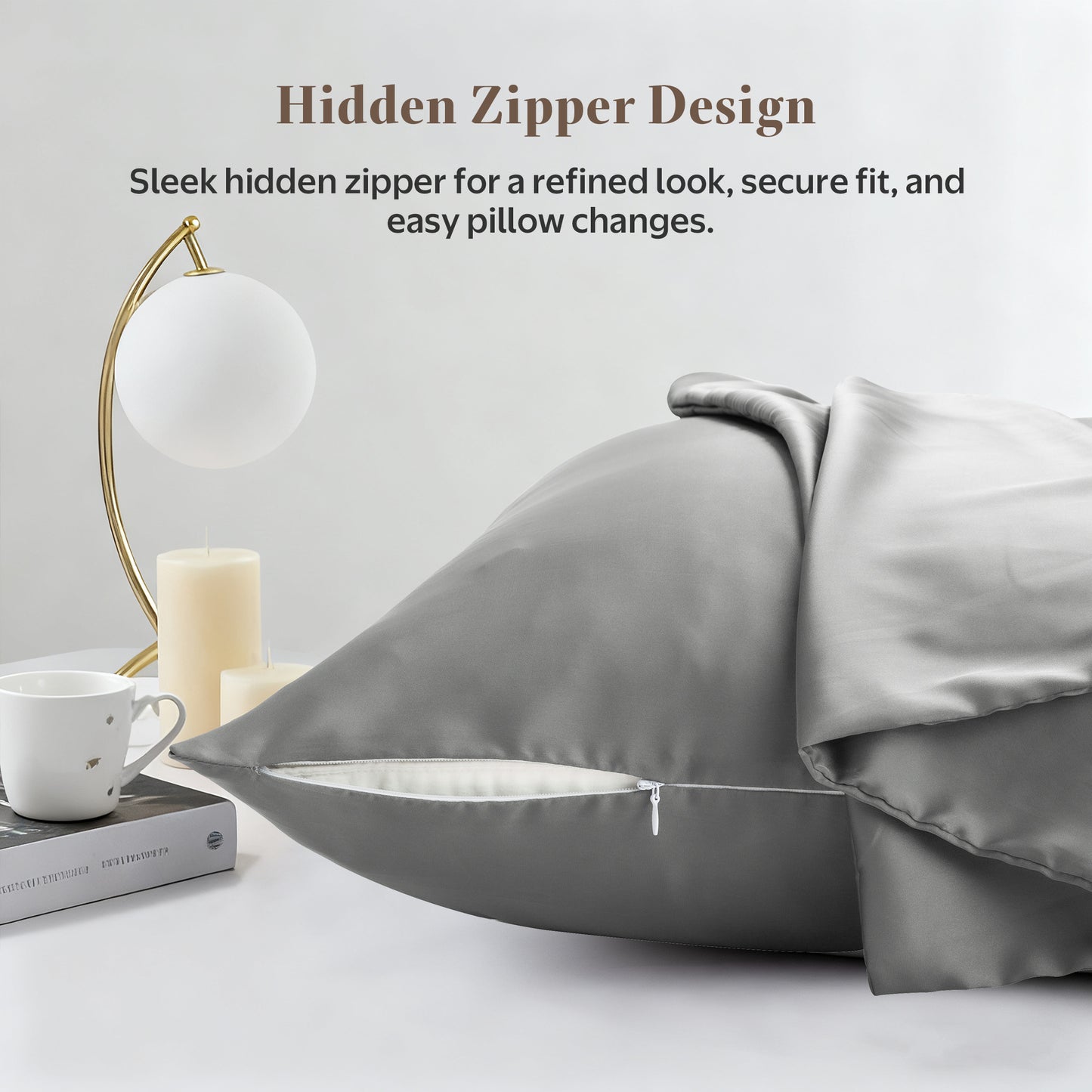 APSMILE Satin Pillowcases for Hair and Skin,Soft and Smooth Silk-Like Cooling Pillow Covers,Silky Pillow Cases,2 Pack