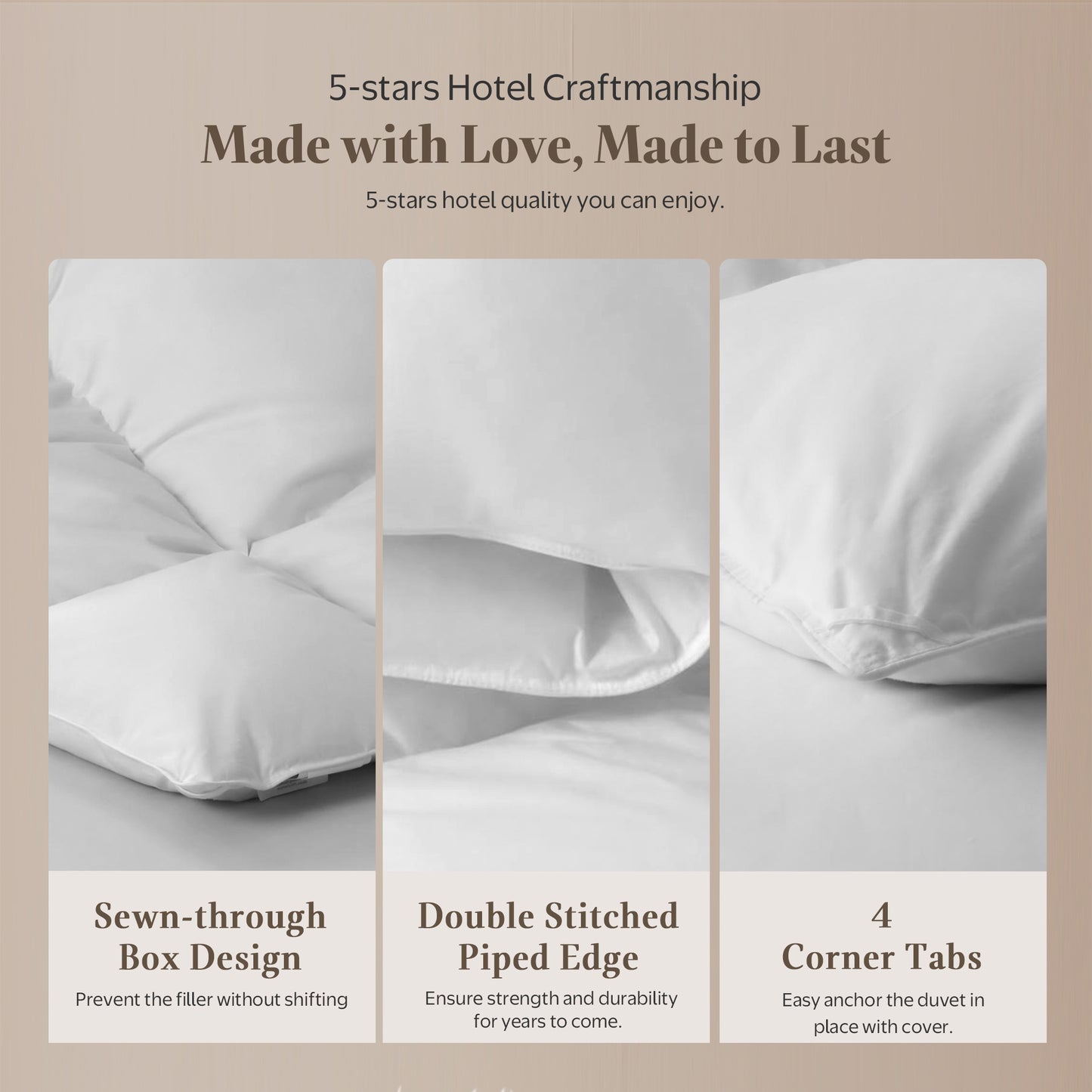 APSMILE Feather Down Comforter-Soft Poly Cotton Cover Duvet Insert-Hotel Quality Medium/Lightweight Warmth Bed Comforte,White