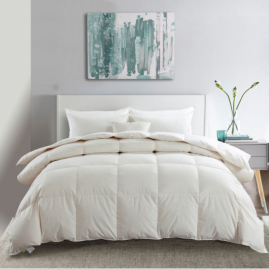 Luxury Siberian Goose Down Comforter - 100% Organic Cotton, 650 Fill-power Goose Feather Down Duvet Insert